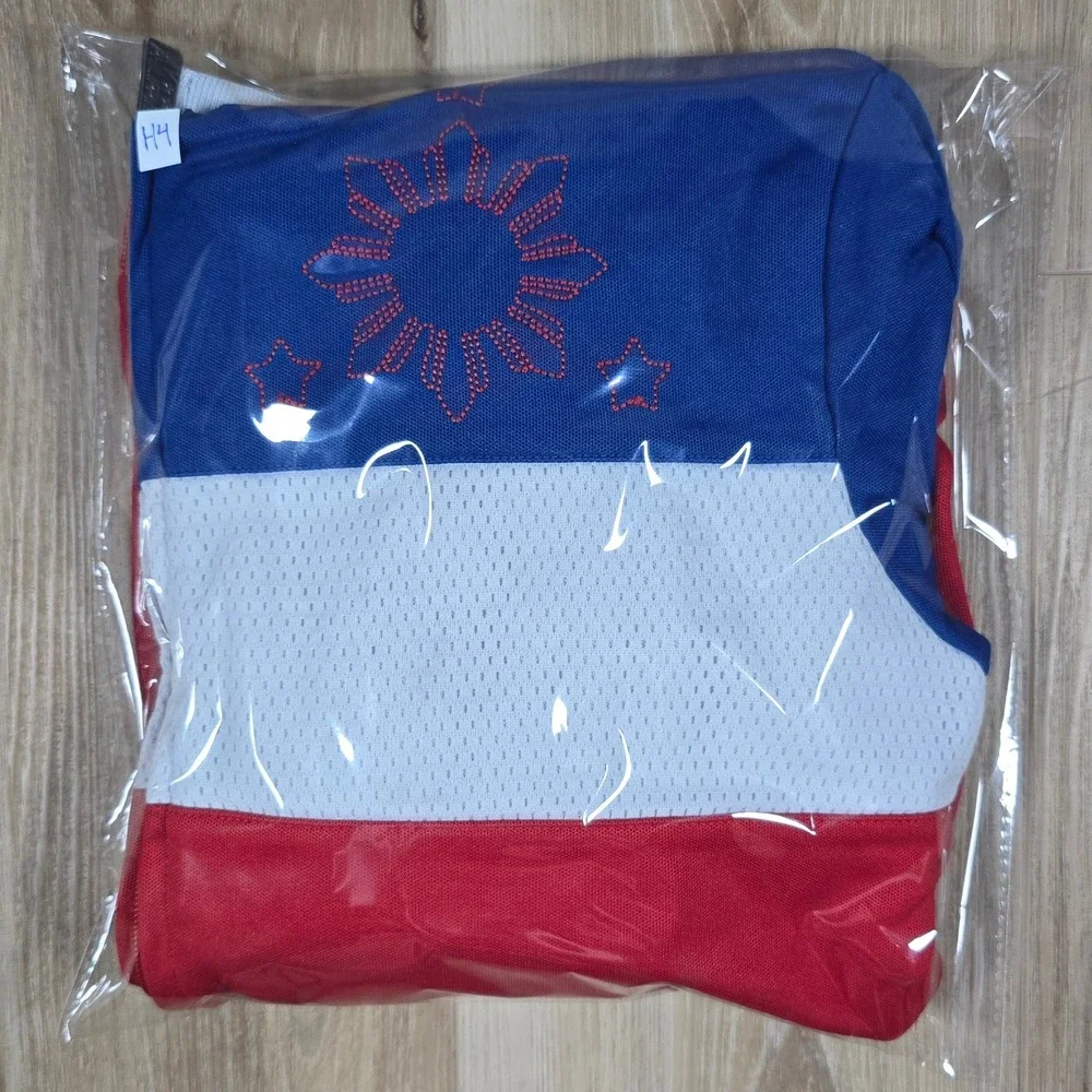 Vintage Philippines Pride Pilipinas Color Block 3 Panel Mesh Full Zip Hoodie S/M